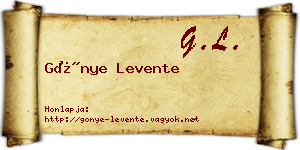 Gönye Levente névjegykártya